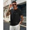 COOFANDY Men’s Casual T-Shirts Short Sleeve Crewneck Pullover Knit Tee(Black)