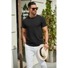 COOFANDY Men’s Casual T-Shirts Short Sleeve Crewneck Pullover Knit Tee(Black)