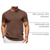 COOFANDY Men’s Casual T-Shirts Short Sleeve Crewneck Pullover Knit Tee(Brown)