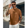 COOFANDY Men’s Casual T-Shirts Short Sleeve Crewneck Pullover Knit Tee(Caramel)