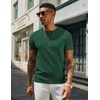 COOFANDY Men’s Casual T-Shirts Short Sleeve Crewneck Pullover Knit Tee(Dark Green)