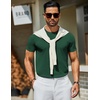 COOFANDY Men’s Casual T-Shirts Short Sleeve Crewneck Pullover Knit Tee(Dark Green)