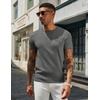 COOFANDY Men’s Casual T-Shirts Short Sleeve Crewneck Pullover Knit Tee(Dark Grey)
