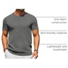 COOFANDY Men’s Casual T-Shirts Short Sleeve Crewneck Pullover Knit Tee(Dark Grey)