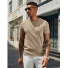 COOFANDY Men’s Casual T-Shirts Short Sleeve Crewneck Pullover Knit Tee(Khaki)