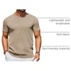COOFANDY Men’s Casual T-Shirts Short Sleeve Crewneck Pullover Knit Tee(Khaki)