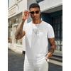COOFANDY Men’s Casual T-Shirts Short Sleeve Crewneck Pullover Knit Tee(White)