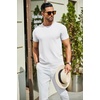 COOFANDY Men’s Casual T-Shirts Short Sleeve Crewneck Pullover Knit Tee(White)