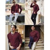 COOFANDY Mens Long Sleeve Shirts Thermal T-Shirt Slim Fit Crewneck Sweater Knitted Pullover Shirt(Deep Red)