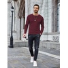 COOFANDY Mens Long Sleeve Shirts Thermal T-Shirt Slim Fit Crewneck Sweater Knitted Pullover Shirt(Deep Red)