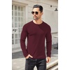 COOFANDY Mens Long Sleeve Shirts Thermal T-Shirt Slim Fit Crewneck Sweater Knitted Pullover Shirt(Deep Red)