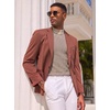 COOFANDY Men’s Mock Turtleneck Sweater Short Sleeve Casual Basic Tops Ribbed Knit Pullover Solid Tee(02 Striped – Beige)