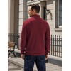 COOFANDY Mens Quarter Button Pullover Sweatshirts 1/4 Button Casual Sweater(Deep Red)