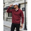 COOFANDY Mens Quarter Button Pullover Sweatshirts 1/4 Button Casual Sweater(Deep Red)