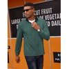 COOFANDY Mens Quarter Zip Pullover Mock Neck Sweatshirt Long Sleeve Sweater(Lake Green)