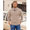 COOFANDY Mens Quarter Zip Pullover Sweater Casual Mock Neck Knit Polo(Apricot)