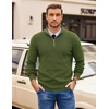 COOFANDY Mens Quarter Zip Pullover Sweater Casual Mock Neck Knit Polo(Army Green)