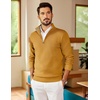 COOFANDY Mens Quarter Zip Pullover Sweater Casual Mock Neck Knit Polo(Yellow)