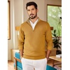 COOFANDY Mens Quarter Zip Pullover Sweater Casual Mock Neck Knit Polo(Yellow)