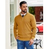COOFANDY Mens Quarter Zip Pullover Sweater Casual Mock Neck Knit Polo(Yellow)
