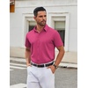 COOFANDY Men’s Stretch Dress Shirts Short Sleeve Wrinkle Free Casual Button Down Shirts(Bright Pink)