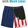 COOFANDY Mens Swim Trunks 7 inch Bathing Suit with Mesh Liner Swim Shorts(Blue Red American Flag)