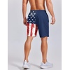COOFANDY Mens Swim Trunks 7 inch Bathing Suit with Mesh Liner Swim Shorts(Blue Red American Flag)