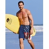 COOFANDY Mens Swim Trunks 7 inch Bathing Suit with Mesh Liner Swim Shorts(Blue Red American Flag)