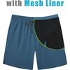 COOFANDY Mens Swim Trunks 7 inch Bathing Suit with Mesh Liner Swim Shorts(Dark Blue)