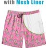 COOFANDY Mens Swim Trunks 7 inch Bathing Suit with Mesh Liner Swim Shorts(Pineapple Coconut Tree)