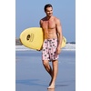 COOFANDY Mens Swim Trunks 7 inch Bathing Suit with Mesh Liner Swim Shorts(Pink Coconut Tree)