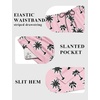 COOFANDY Mens Swim Trunks 7 inch Bathing Suit with Mesh Liner Swim Shorts(Pink Coconut Tree)