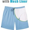 COOFANDY Mens Swim Trunks 7 inch Bathing Suit with Mesh Liner Swim Shorts(Sky Blue)