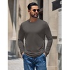 COOFANDY Mens Thermal Shirt Soft Long Sleeve Fleece Lined Base Layer Shirts(Dark Grey)