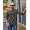 COOFANDY Mens Waffle Long Sleeve Shirt Crew Neck Cotton Blend Basic T Shirt(Dark Gray)