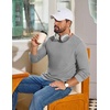 COOFANDY Mens Waffle Long Sleeve Shirt Crew Neck Cotton Blend Basic T Shirt(Light Gray)