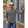 COOFANDY Mens Waffle Long Sleeve Shirt Crew Neck Cotton Blend Basic T Shirt(Medium Gray)