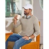 COOFANDY Mens Waffle Long Sleeve Shirt Crew Neck Cotton Blend Basic T Shirt(Moon Gray)
