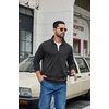 COOFANDY Mens Zip Up Sweatshirt Casual Lightweight Jackets Full Zip Sweater(Black)