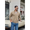 COOFANDY Mens Zip Up Sweatshirt Casual Lightweight Jackets Full Zip Sweater(Khaki)