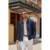 COOFANDY Mens Zip Up Sweatshirt Casual Lightweight Jackets Full Zip Sweater(Navy Blue)