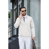 COOFANDY Mens Zip Up Sweatshirt Casual Lightweight Jackets Full Zip Sweater(White)
