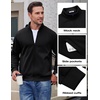 COOFANDY Mens Zip Up Sweatshirt Lightweight Fleece Jacket Casual Sweaters(Black)
