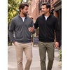 COOFANDY Mens Zip Up Sweatshirt Lightweight Fleece Jacket Casual Sweaters(Black)