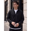 COOFANDY Mens Zip Up Sweatshirt Lightweight Fleece Jacket Casual Sweaters(Black)