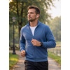 COOFANDY Mens Zip Up Sweatshirt Lightweight Fleece Jacket Casual Sweaters(Grey Blue)