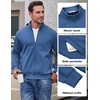 COOFANDY Mens Zip Up Sweatshirt Lightweight Fleece Jacket Casual Sweaters(Grey Blue)