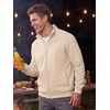 COOFANDY Mens Zip Up Sweatshirt Lightweight Fleece Jacket Casual Sweaters(Light Khaki)