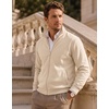 COOFANDY Mens Zip Up Sweatshirt Lightweight Fleece Jacket Casual Sweaters(Light Khaki)