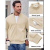 COOFANDY Mens Zip Up Sweatshirt Lightweight Fleece Jacket Casual Sweaters(Light Khaki)